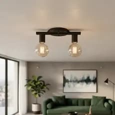 Luminária de Teto Clean - Lustre Trilho Moderno para 2 Lâmpadas