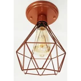 Lustre De Teto Industrial - Plafon Retrô Aramado Diamante