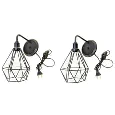 Kit 2 Abajur de Parede Aramado Diamante Peq. Industrial Vintage Retrô
