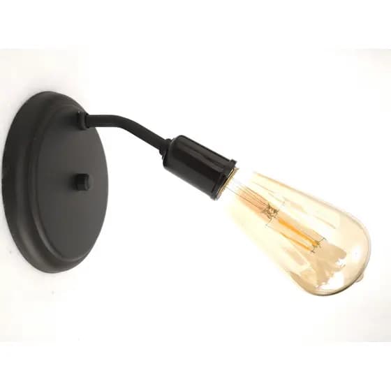 Luminária de Parede Cabeceira Retro - Lustre Industrial Clean Arandela Curva