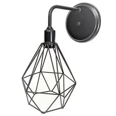 Luminária de Parede Vintage - Arandela Industrial Aramado Diamante Retrô