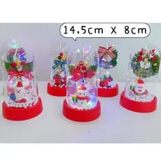 Luminária De Mesa 14,5cm Árvore de Natal Papai Noel Neve com Led Fio de Fada enfeite mesa posta minimalista