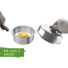 Kit Abafador De Hamburguer Lanches + Molde Modelador De Fritar Ovos Para Chapa Restaurantes Lanchonetes