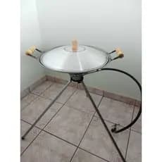 Kit Tacho Disco de Arado 40cm Em Aço Carbono Com De Tampa de Alumínio Reforçado + Fogareiro Flex Gás