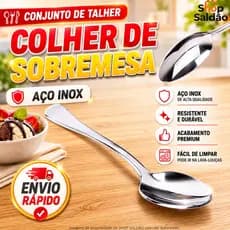 Colher de Sobremesa Inox Jogo de Talhares Utensílios e Itens para Cozinha Colheres Jogo de sobremesa