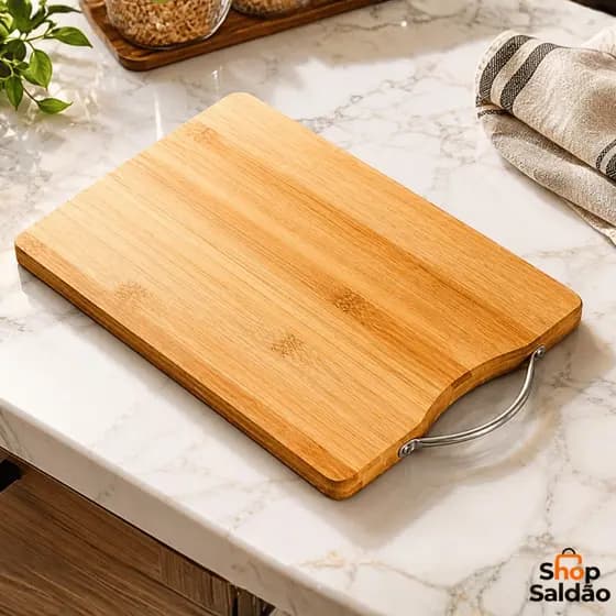 Tabua de Carne de Madeira para Cozinha Ideal para Cortar Tábua de Corte Grande Bambu Churrasco