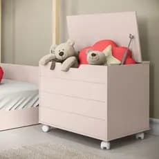 Baú Caixa Brinquedo Organizadora Com Tampa e Rodízios Toys