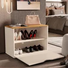 Sapateira Offwhite Para Quarto Sala Corredores Sapatos até 42 Amplo Espeço Interno