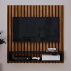 Painel TV Com Nichos Decorativos Para Sala Quarto Area Gourmet Start