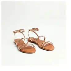 Sandalia Feminina Promoção Rasteira Fecho Tornozelo Elegante Dia das Maes