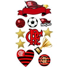 (Topper) Topo de bolo do FLA personalizado para festa