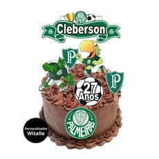 Topo Topper De Bolo Palmeiras Time Futebol Personalizado Aniversário