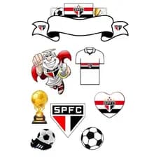 Topo Topper de Bolo Time São Paulo Personalizado Nome Idade