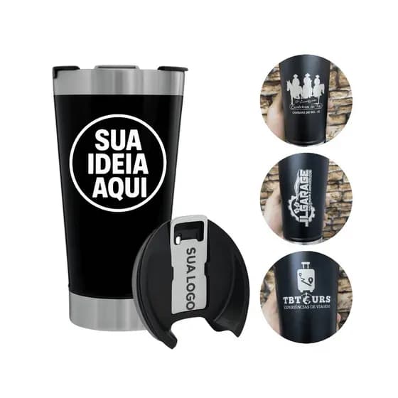 kit 20 copos térmico personalizado Brinde nome time logo casamento inox com tampa
