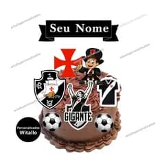 Topo Topper de Bolo Tema Personalizado Vasco da Gama