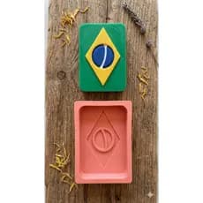 Forma de silicone Bandeira do Brasil para velas e sabão artesanal