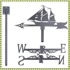 (Oflw) Cata-Vento Para Veleiro-Silhueta De Retrô , Indicador Decorativo De Direção Do Telhado De Quintal Externo