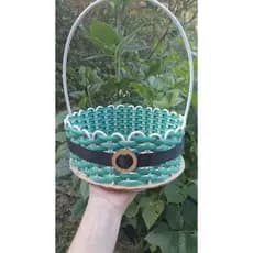 cesta de fibra sintética decorativa para lembranças e decorações..