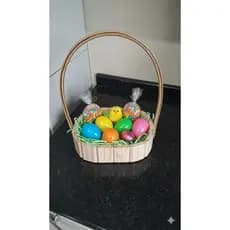 kit com 10 cestinhas de madeira oval de 18 cm artesanal decorativa..