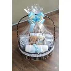 kit com 6 cestas de madeira sintética de 35 cm  para café da amanhã e decorações..