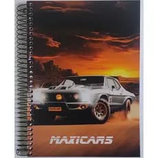Caderno 1 Matéria 96 Folhas Universitário Capa Dura Maxicars