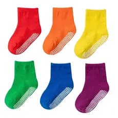 6 Pares Meias De Barco Antiderrapantes Para Crianças Meninos Com Garras De Borracha