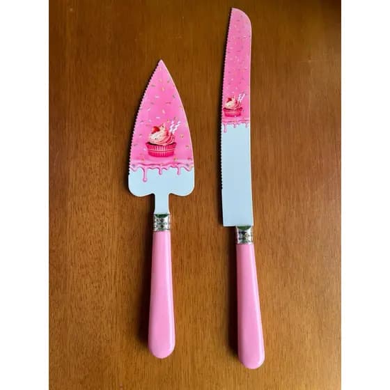 Kit espátula de Bolo Rosa cupcake