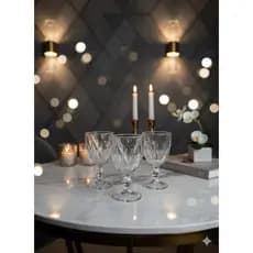kit com 3 taças Daiamond luxo transparente