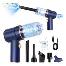 Mini Aspirador De Pó Portatil Recarregavel Automotivo 3 Em 1 Cor Azul-marinho