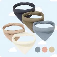 Kit 4 ou 5 Babador Bandana Bebê Infantil Algodão Casual Papi