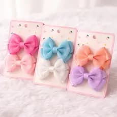 Kit 6 Presilha de Cabelo Infantil Menina Laço Delicado Feminino Bico de Pato Piranha Garra Prendedor