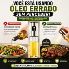 Spray Pulverizador de Azeite 100ml Vidro Borrifador Óleo Cozinha Air Fryer e Salada
