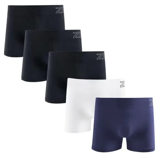 Kit 5 Cuecas Boxer Masculina Zee Rucci Pus Size Poliamida Sem Costura Lisa