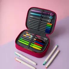 Estojo Box Escolar Yepp Nylon 2 Compartimentos Liso Necessarie
