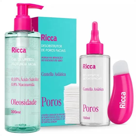 Kit Ricca Facial: Gel De Limpeza Profunda e Desobstrutor de Poros