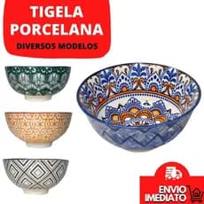 Tigela Bowl Porcelana Estampado Sopas Caldos Sobremesa Multiuso Mesa Posta Japonesa Luxo