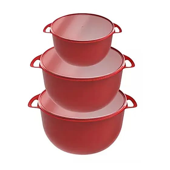 Kit Com 3 Caçarolas Com Tampa Amore 3,2/6,5/11,5 Litros Vermelho