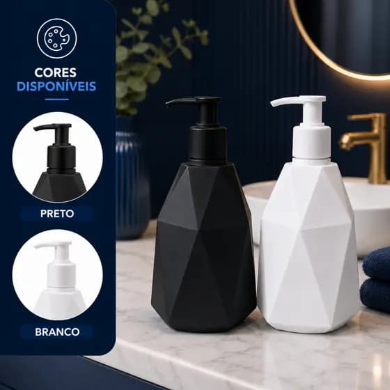 SABONETEIRA DIAMANTE PLASTICO DECORATIVA BANHEIRO 500ML