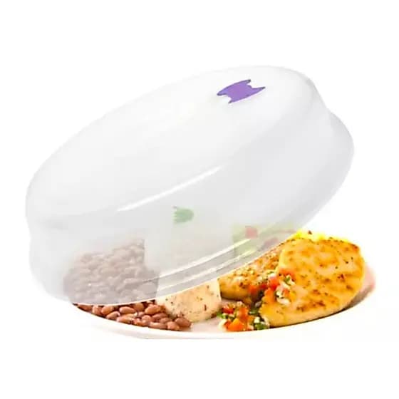 Tampa De Micro-ondas Alta Com Válvula Protetora De Alimento - Transparente