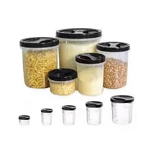 Kit com 5 Potes de Rosca Porta Mantimentos Com Tampa - Uninjet