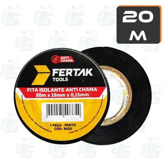 Fita Isolante Anti Chama Uso Geral 19mm x 20 metros