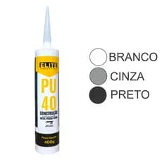 Adesivo Cola Silicone PU40 Selante Poliuretano 400g Multiuso Preto Branco Cinza
