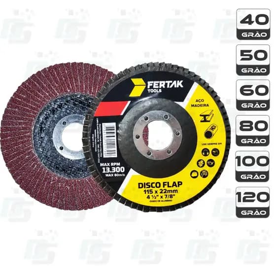 Disco Flap Lixadeira Esmerilhadeira 4.1/2 Lixa Para Madeira Ferro Grãos Diversos Unidade
