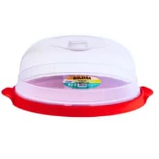 Boleira Redonda Grande Com Tampa Porta Bolo Torta Pudim Plástico