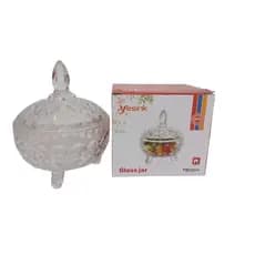 Bomboniere vidro Potiche Pote de Bala Decorativo De Vidro 9,5cm Vidro Resistente Design Clássico