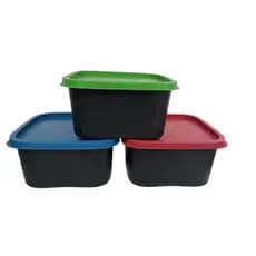 Vasilhas Plásticas Grande kit Jogo de 3 peças  com Tampa cozinha Potes Plásticos Vedação Alimentos