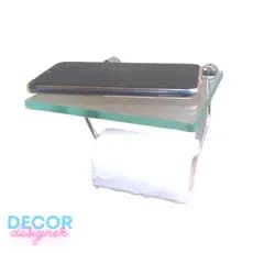suporte para papel  higienico em vidro 8mm. .