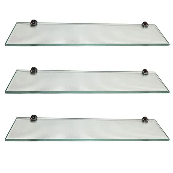 kit 3 prateleiras 40 cm x 10 cm vidro 6mm