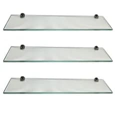 kit 3 prateleiras 40 cm x 10 cm vidro 6mm