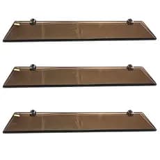 kit prateleiras em vidro 6mm 40 cm x 10 cm jogo com 3 peças.
